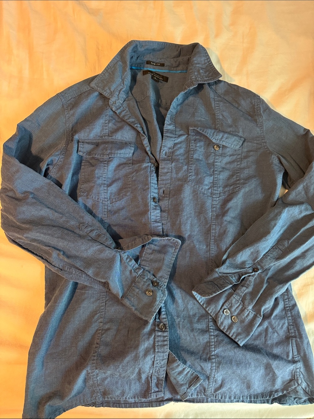 Marc Anthony Lightweight Blue Button-Up Shirt Jacket